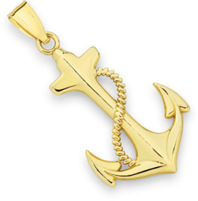 9ct-Gold-Small-Anchor-with-Rope-Pendant on sale