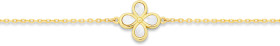 9ct-Gold-19cm-Mother-of-Pearl-Clover-Charm-Trace-Bracelet on sale