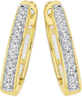 9ct-Gold-Diamond-Channel-Set-Huggie-Earrings on sale