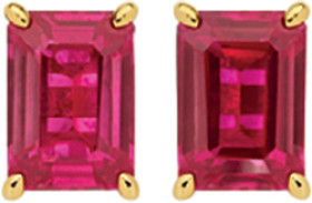 9ct-Gold-Created-Ruby-Stud-Earrings on sale