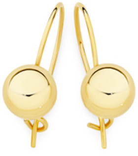 9ct-Gold-6mm-Euroball-Earrings on sale