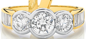9ct+Gold+Lab+Grown+Diamond+Trilogy+Ring