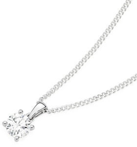 9ct+White+Gold+Lab+Grown+Diamond+Solitaire+Pendant