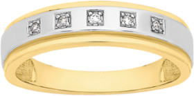 9ct-Gold-Two-Tone-Gents-Diamond-Ring on sale