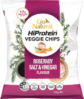 Go-Natural-Probiotic-HiProtein-Veggie-Chips-Rosemary-Salt-Vinegar-Flavour-100g on sale