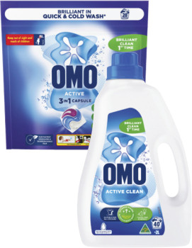 Omo-Laundry-Liquid-2-Litre-or-Capsules-28-Pack on sale
