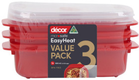 Dcor-Microsafe-Easy-Heat-Containers-900mL-3-Pack on sale