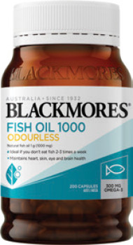 Blackmores-Fish-Oil-1000mg-Odourless-200-Capsules on sale
