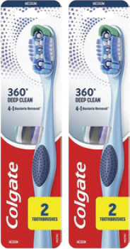 Colgate+Toothbrush+360+Deep+Clean+Medium+2+Pack