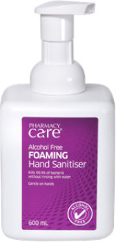 Pharmacy-Care-Alcohol-Free-Foaming-Hand-Sanitiser-600mL on sale