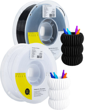 NEW+Qudo+PLA+3D+Filament+Black%2FWhite+2+Pack