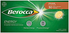 Berocca+Orange+Flavour+30+Effervescent+Tablets