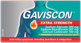 Gaviscon-Extra-Strength-Peppermint-Flavour-48-Chewable-Tablets on sale