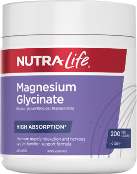 Nutra-Life+Magnesium+Glycinate+200+Capsules