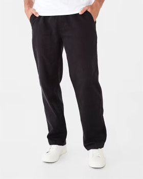 Elastic+Waist+Cotton+Slub+Pants