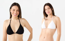 Ribbed-Slide-Triangle-Bikini-Top on sale