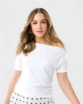 Short-Sleeve-Off-Shoulder-T-Shirt on sale