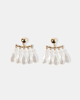 Curtain-Faux-Pearl-Earrings-Gold-Tone-and-White on sale