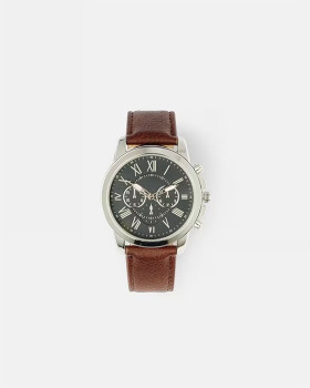 Classic+Chrono+Watch+-+Brown