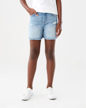 Frayed-Hem-Denim-Shorts on sale
