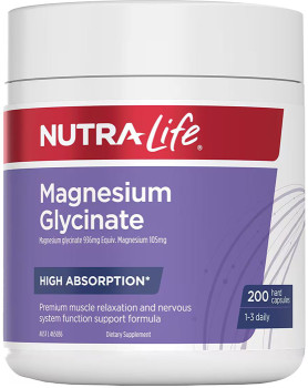 Nutra-Life+Magnesium+Glycinate+200+Capsules