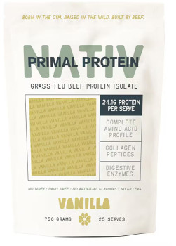 Nativ-Primal-Protein-Grass-fed-Beef-Isolate-Vanilla-750g on sale