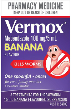 Vermox+Worming+Treatment+Suspension+Banana+Flavour+15ml