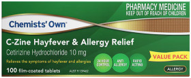 Chemists%26rsquo%3B+Own+C-Zine+Cetirizine+10mg+100+Tablets