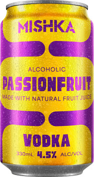 NEW-Mishka-Vodka-Passionfruit-Cans-330mL on sale