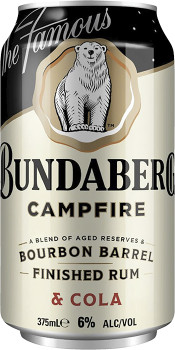 Bundaberg+Campfire+Bourbon+Barrel+Finished+Rum+%26amp%3B+Cola+Cans+200mL