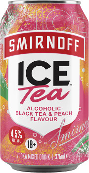 NEW+Smirnoff+Ice+Tea+Alcoholic+Black+Tea+%26amp%3B+Peach+Cans+375mL