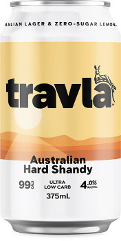 NEW+Travla+Australian+Hard+Shandy+Cans+375mL