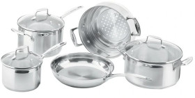 ScanPan-5pc-Impact-Stainless-Steel-Cookware-Set on sale