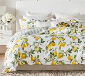 Heritage+Lemon+Cotton+Sateen+Print+Quilt+Coverset%5E