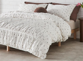 Vue-Polka-Dot-Ruched-Quilt-Cover-Set on sale