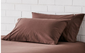 Vue-Stonewashed-Cotton-Pillowcase-Pair-Milk-Chocolate on sale