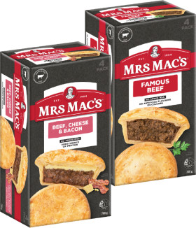 Mrs-Macs-Pies-or-Giant-Sausage-Rolls-4-Pack-Selected-Varieties on sale