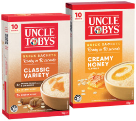 Uncle-Tobys-Rolled-Oats-Quick-Sachets-10-Pack-Selected-Varieties on sale