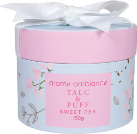Arome-Ambiance-Talc-Puff-150g-Sweet-Pea on sale