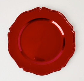 Heritage%E2%80%A8+Heirloom+Scalloped+Charger+Plate+Set+of+4+-+Red