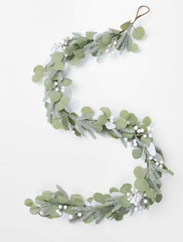 Australian-House-Garden-Eucalyptus-Glittered-Faux-Eucalyptus-Leaves-Berries-Garland on sale