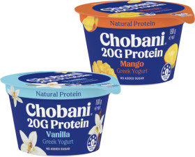 NEW+Chobani+Protein+Greek+Yoghurt+Pot+Vanilla+or+Mango+190g