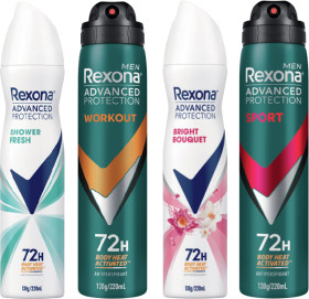 Rexona+Advanced+Protection+72hr+Antiperspirant+Spray+220mL+Selected+Varieties