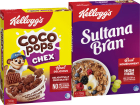Kelloggs-Cereal-Coco-Pops-Chex-500g-Sultana-Bran-700g-or-Froot-Loops-460g on sale
