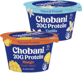 NEW+Chobani+Protein+Greek+Yogurt+Pot+Vanilla+or+Mango+190g
