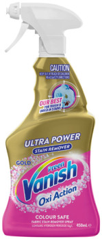 Vanish+Preen+Gold+Oxi+Action+Fabric+Stain+Remover+Spray+450mL+Selected+Varieties