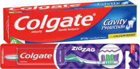 Colgate+Toothpaste+110%E2%80%91120g+or+Zig+Zag+Toothbrush+1+Pack+Selected+Varieties