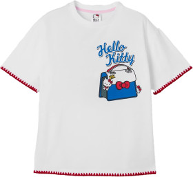 Hello-Kitty-Australian-Cotton-Blanket-Stitch-Detail-T-Shirt on sale