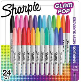 NEW-Sharpie-Glam-Pop-Fine-Permanent-Markers-Pack-of-24 on sale