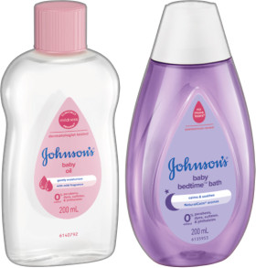 Johnson%26rsquo%3Bs+Baby+Oil%2C+Bedtime+Bath+or+Shampoo+200mL+Selected+Varieties